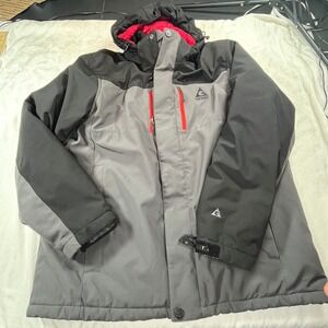 Gerry Jacket Mens XL Gray Black Quilted Lined Winter Parka Coat Hoodie Ski